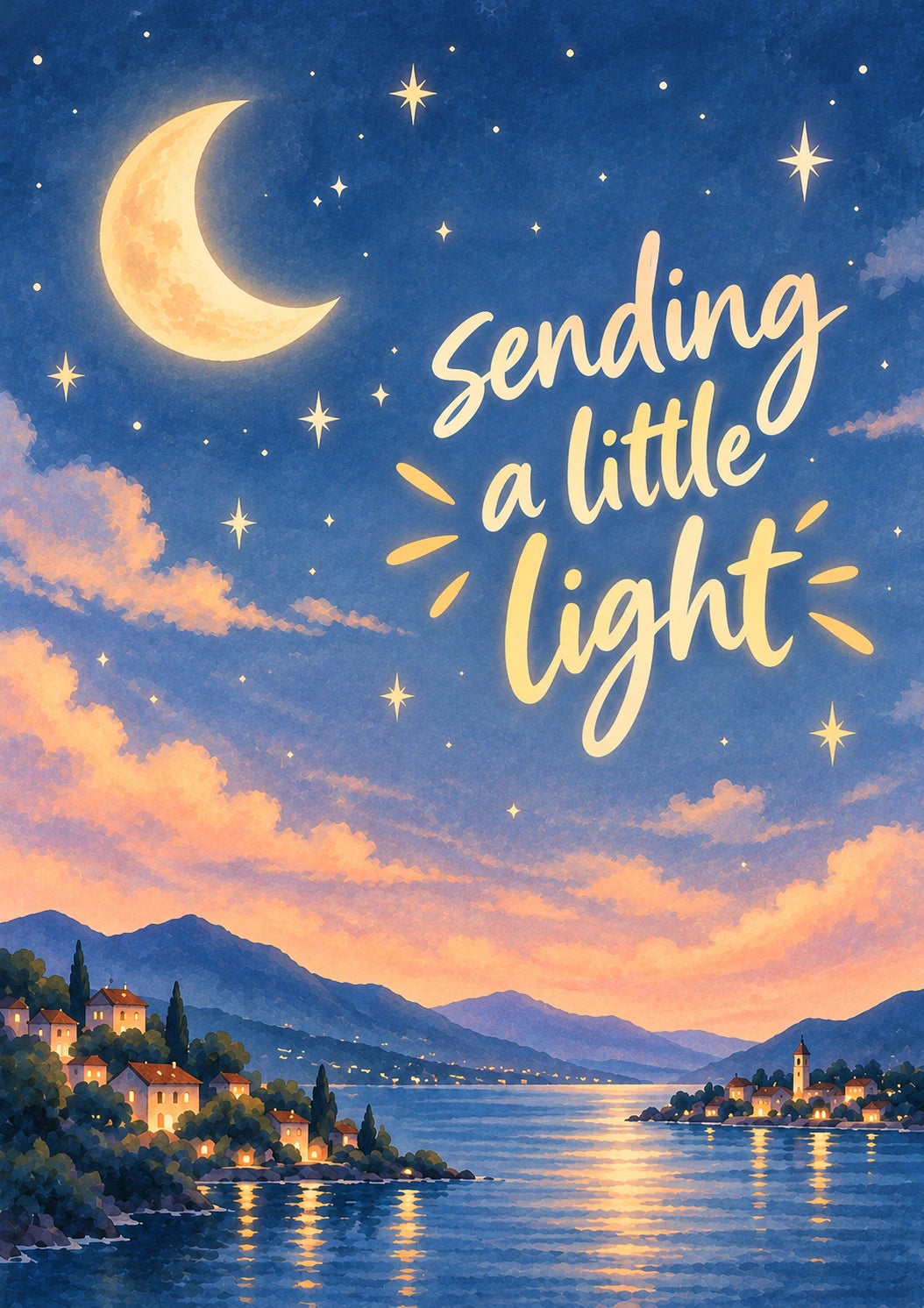 Sending a Little Light Across the Miles Friendship Card for Auntie