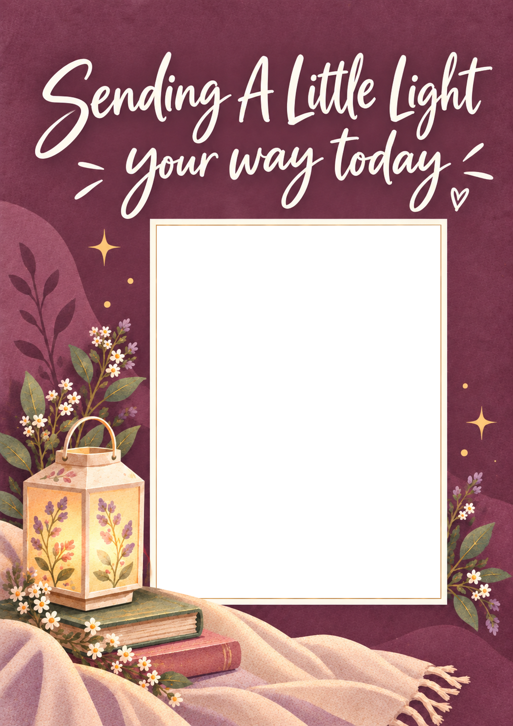 Sending A Little Light Floral Lantern Photo Upload Friendship Card for Sister In Law