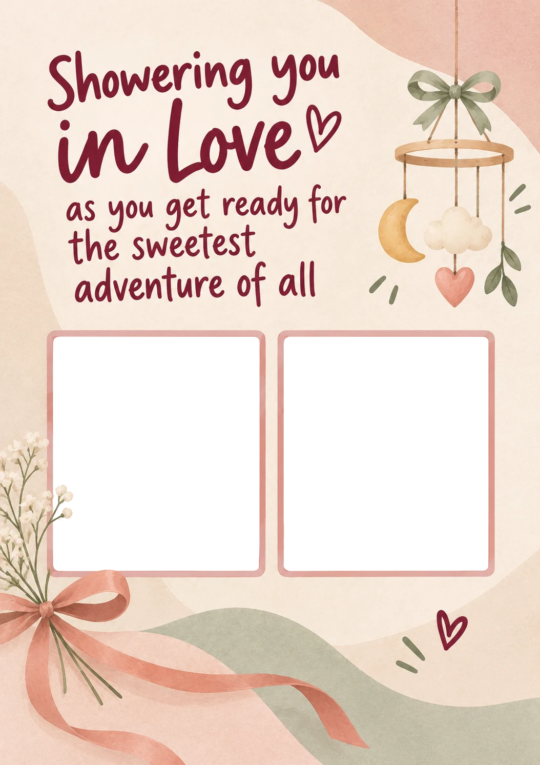 Showering You in Love Photo Upload New Baby Card for Daughter