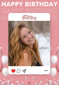 Load image into Gallery viewer, Pink Social Media Photo Upload Birthday Card
