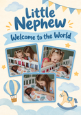 Load image into Gallery viewer, Three Photo Upload New Baby Card for Nephew
