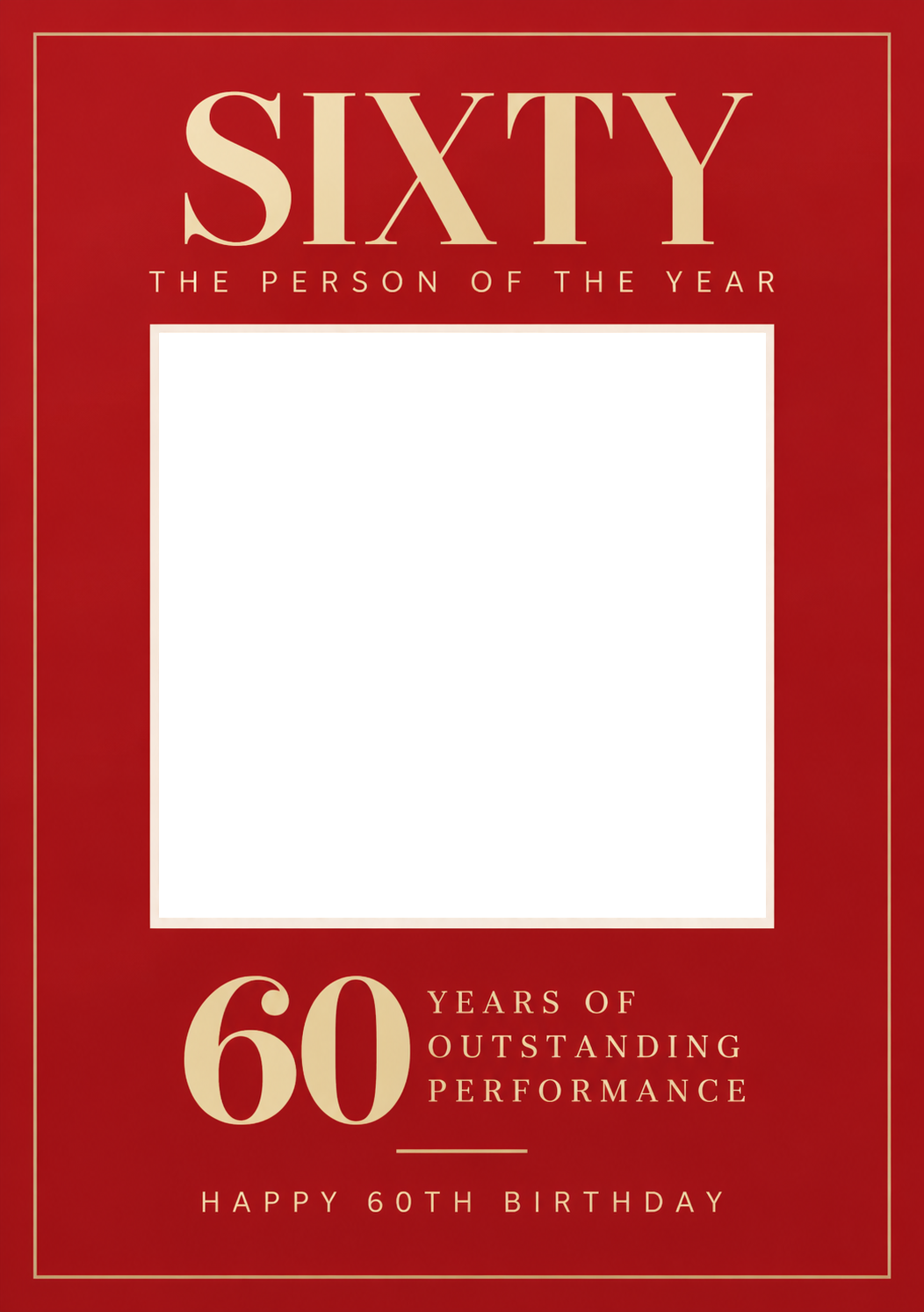 Person of the Year Photo Upload 60th Birthday Card for Him