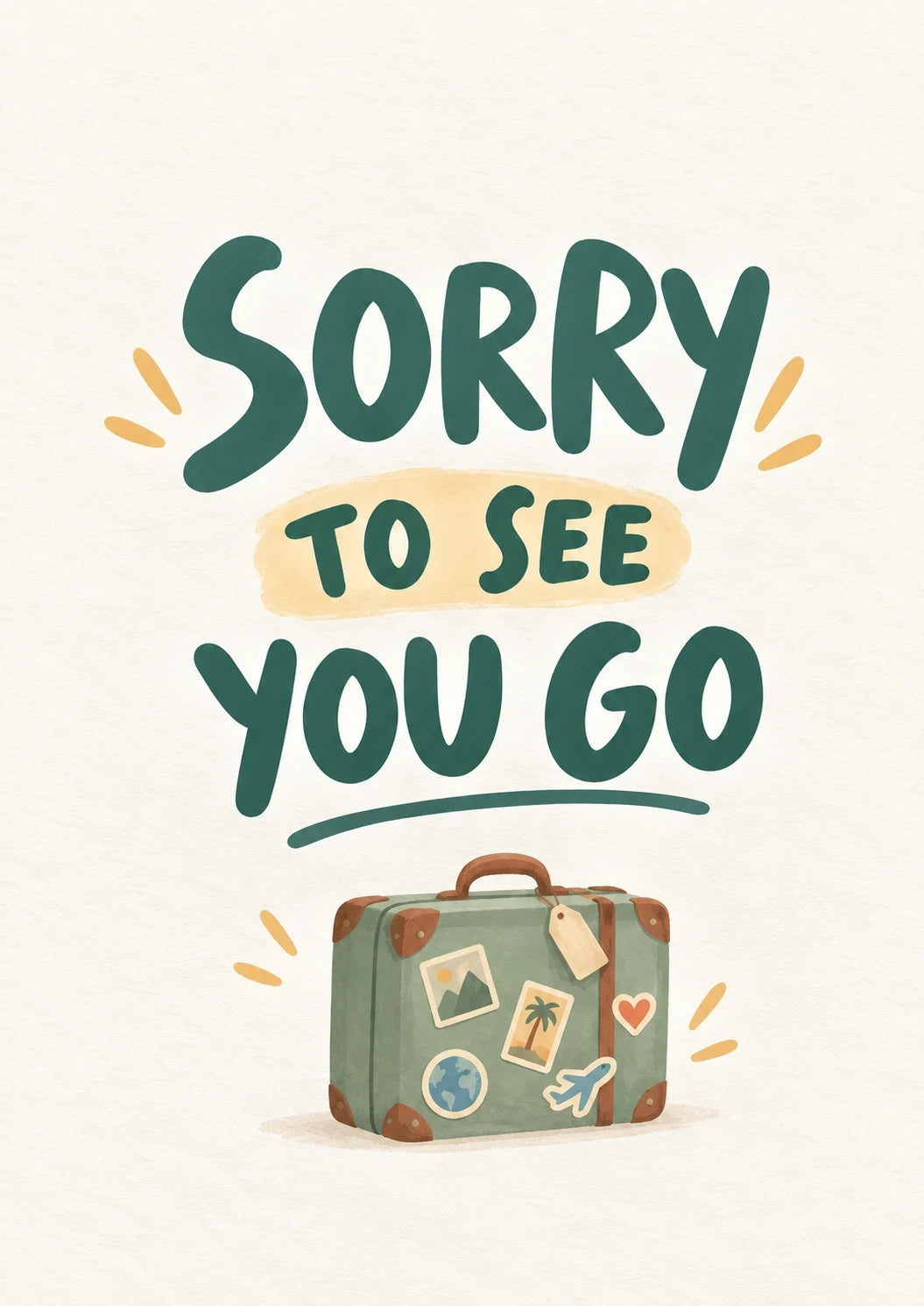 Leaving - Personalised Card — with punch holes