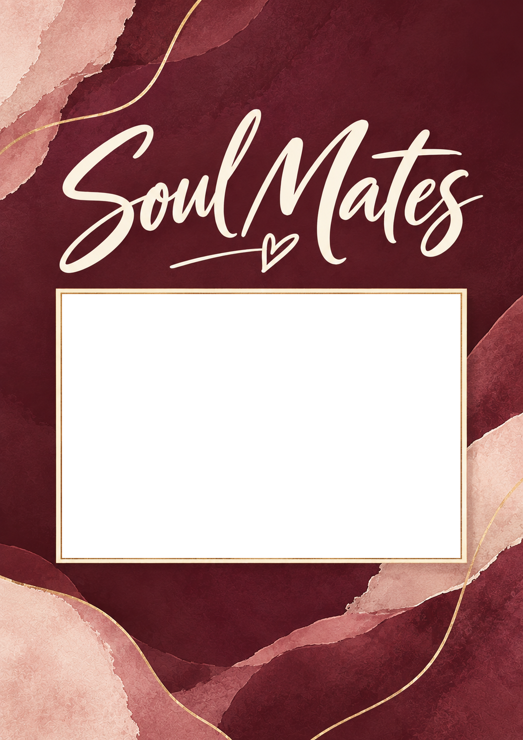Soul Mates Watercolour Photo Upload Wedding Card for Colleague