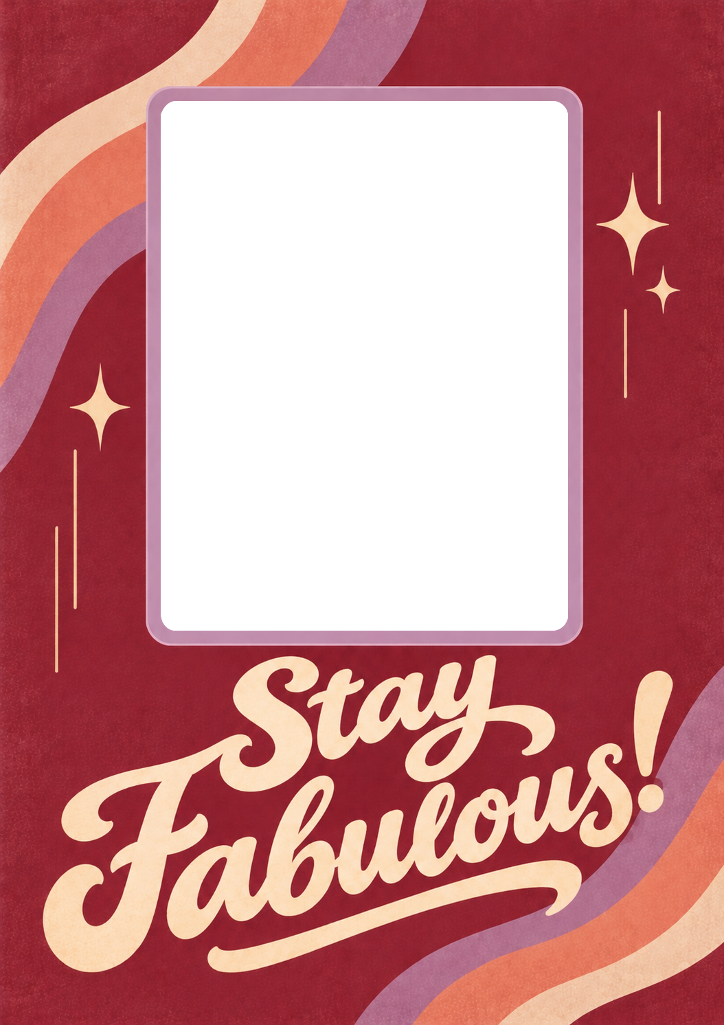 Stay Fabulous Retro Swirl Photo Upload Friendship Card for Friend