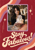 Load image into Gallery viewer, Stay Fabulous Retro Swirl Photo Upload Friendship Card for Friend
