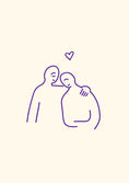 Load image into Gallery viewer, Minimalist Line Art Couple Thinking of You Card
