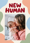 Load image into Gallery viewer, Colourful Abstract Photo Upload New Baby Card for Son
