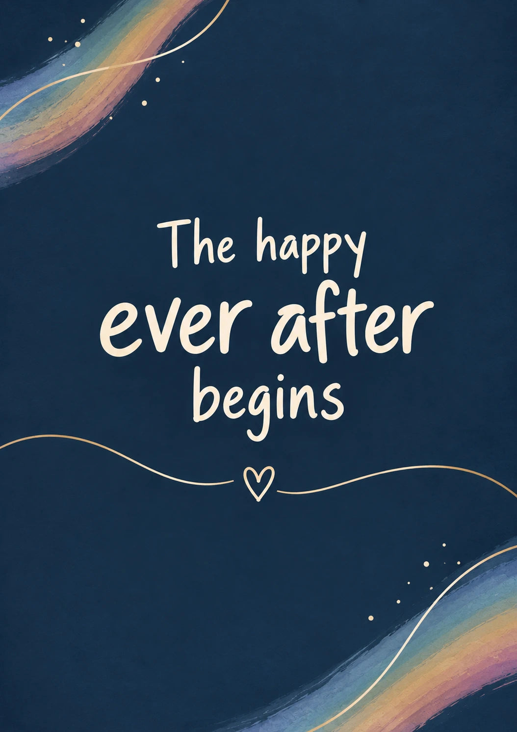Happy Ever After Rainbow Wedding Card for Brother and Partner