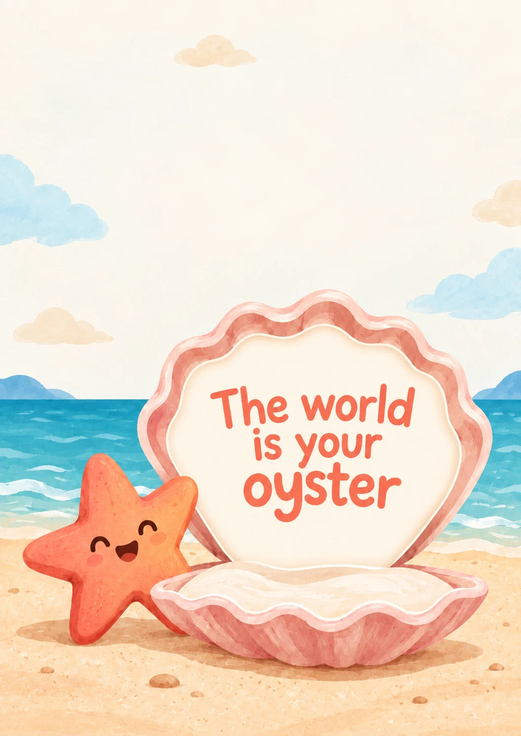 The World Is Your Oyster leaving Card for Colleague
