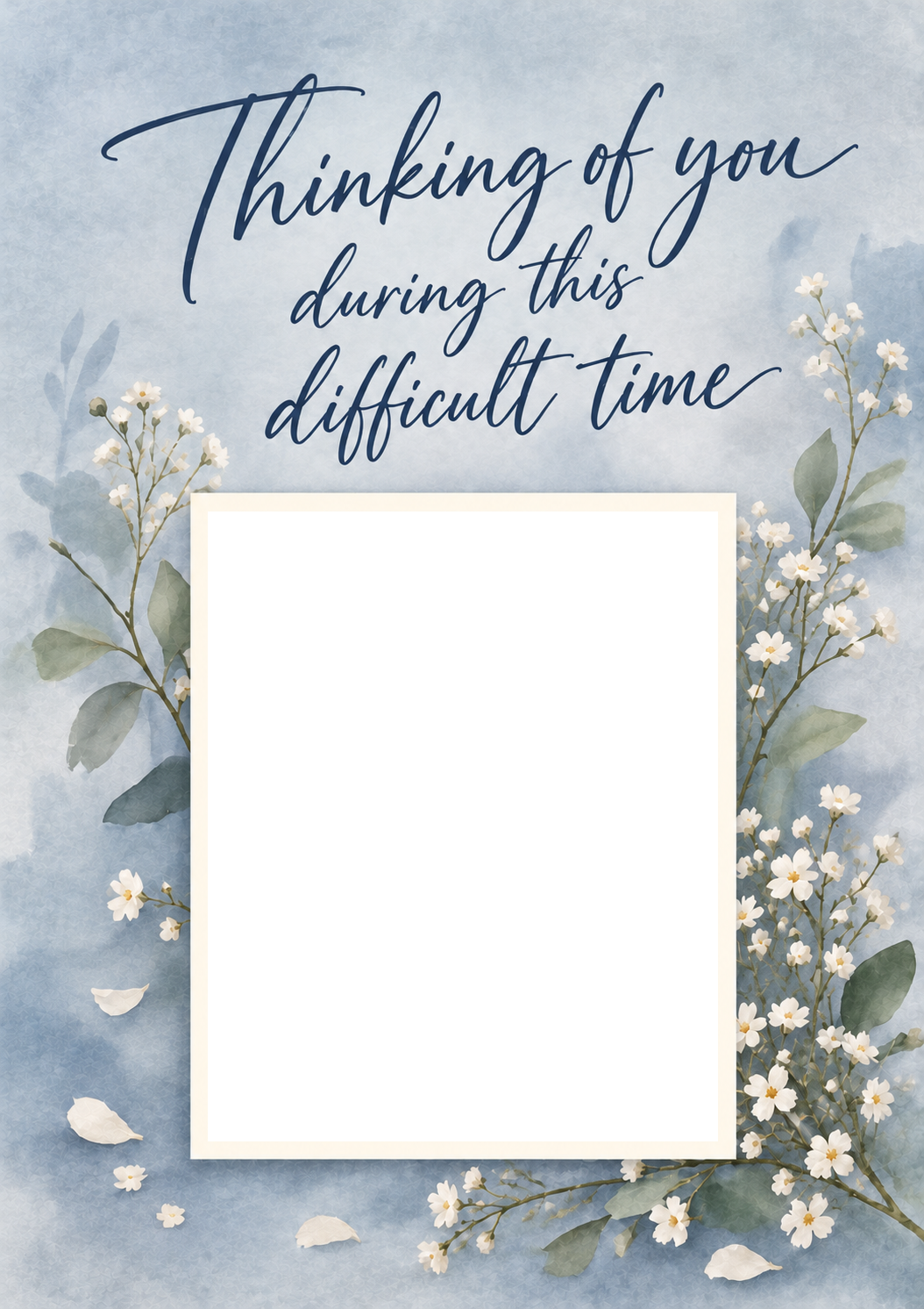 Thinking of You Floral Photo Upload Friendship Card for Friend