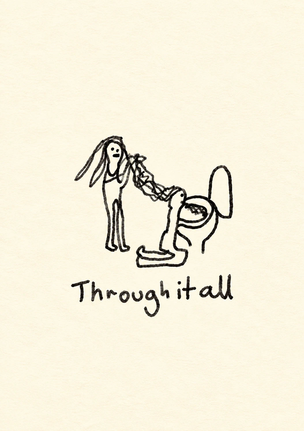 Funny Friend Holding Hair Thinking of You Card for Her