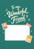 Load image into Gallery viewer, Teal To My Wonderful Friend Photo Upload Friendship Card for Her
