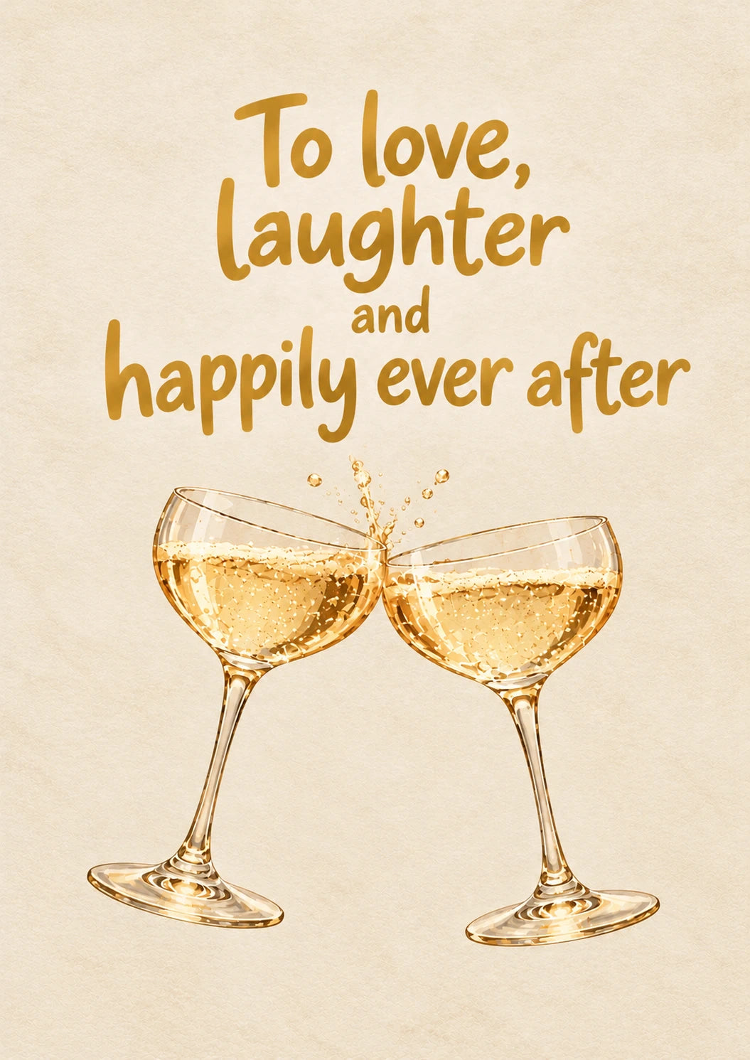 Champagne Toast Happily Ever After Colleague Wedding Card
