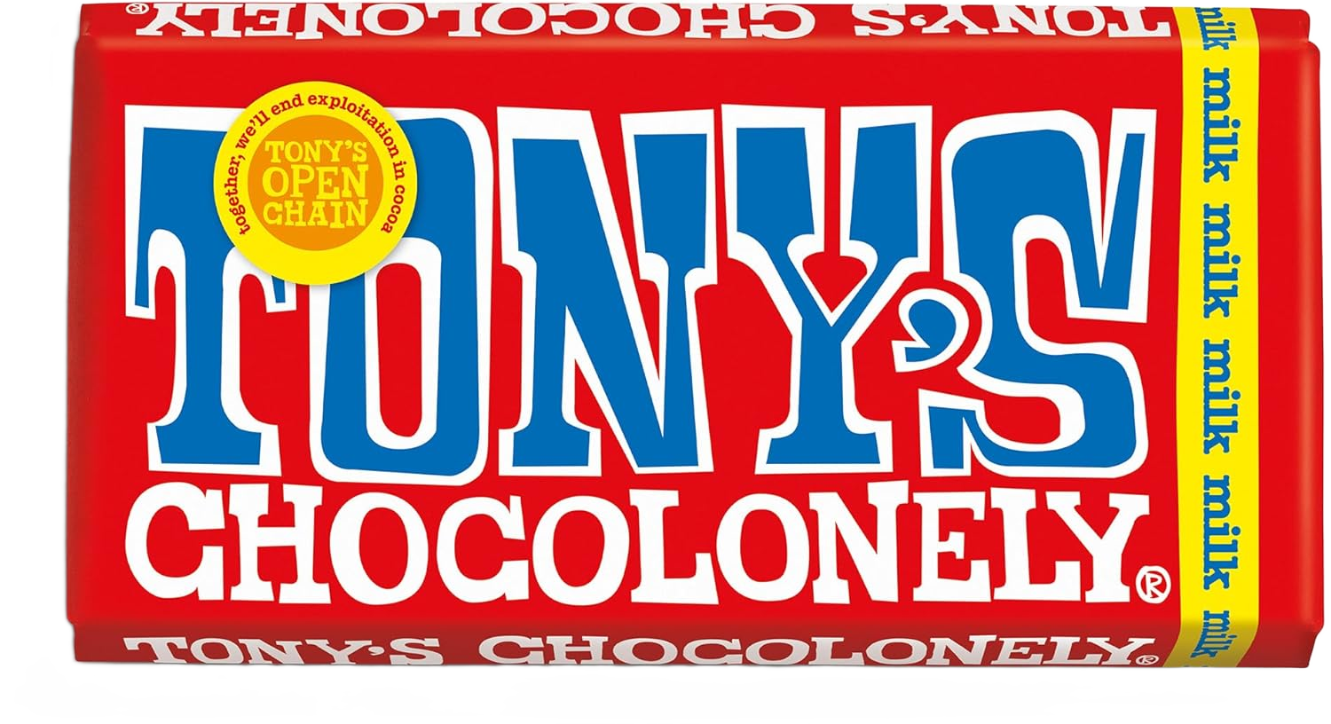 Tony's Chocolonely Milk Chocolate Bar - 180g (32%, Vegetarian)