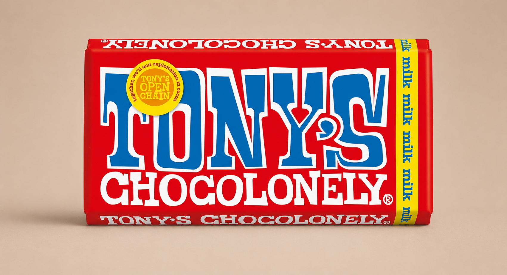 Tony's Chocolonely Milk Chocolate Bar - 180g (32%, Vegetarian)