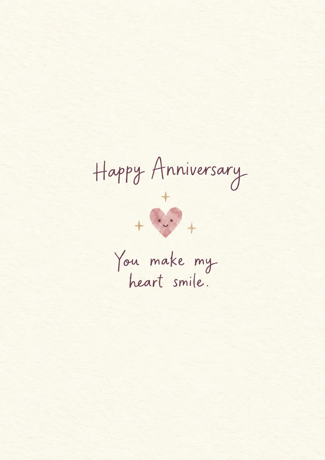 Smiling Heart You Make My Heart Smile Anniversary Card