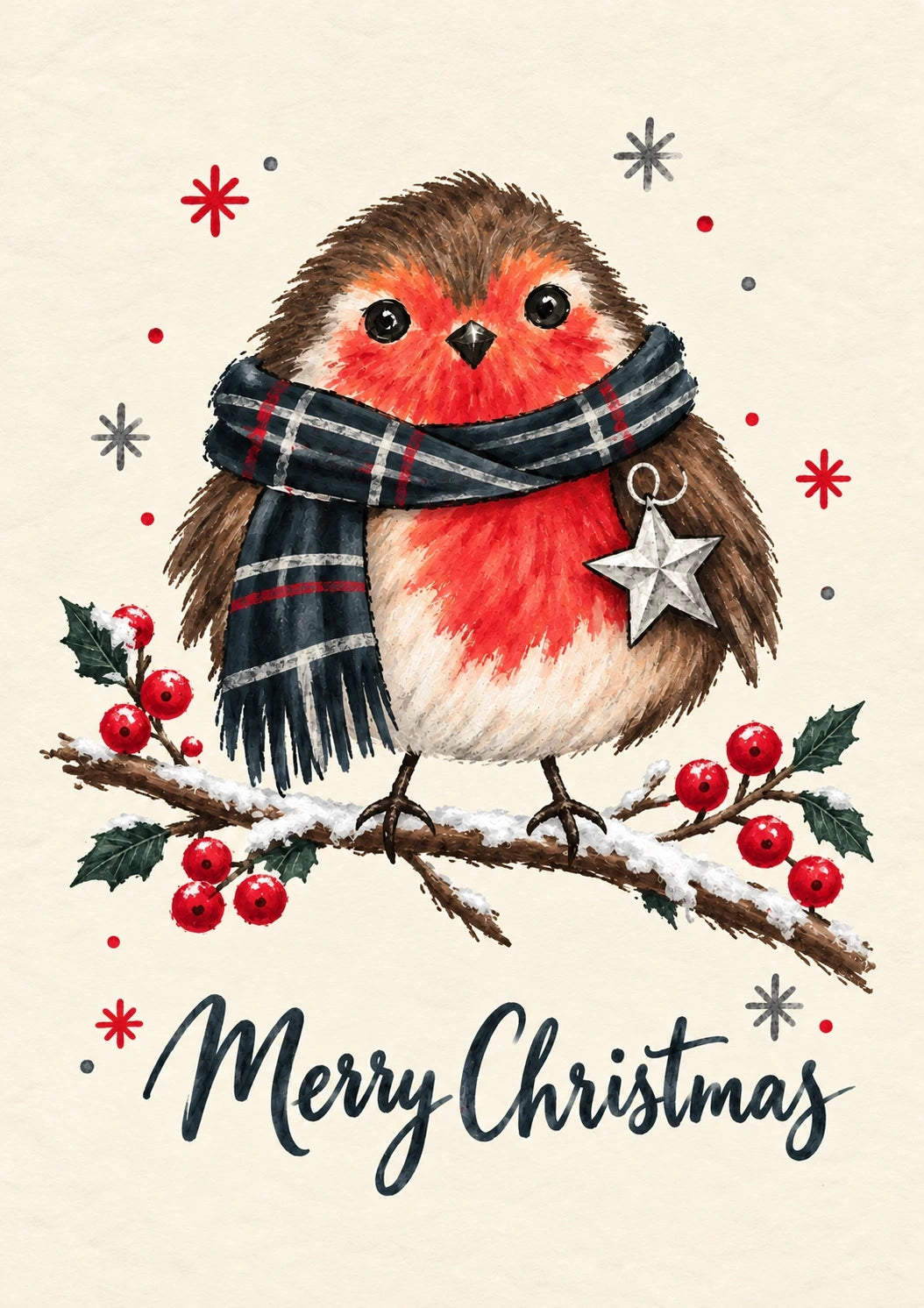 Christmas - Personalised Card — with punch holes