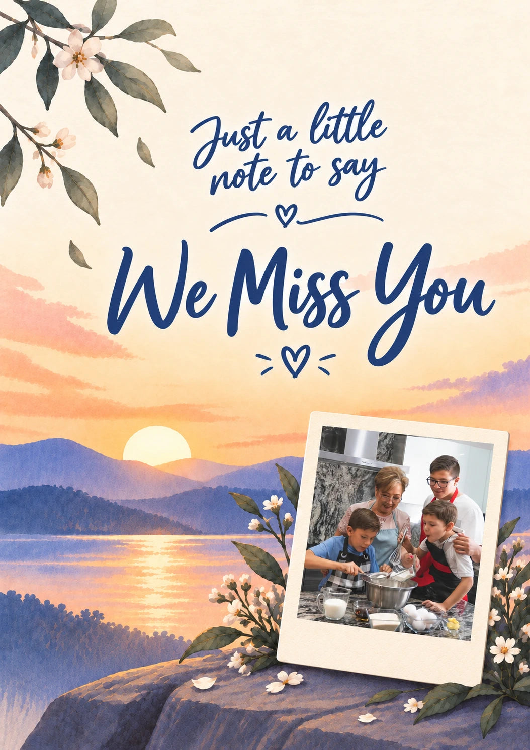 We Miss You Grandma Cooking Photo Upload Friendship Card