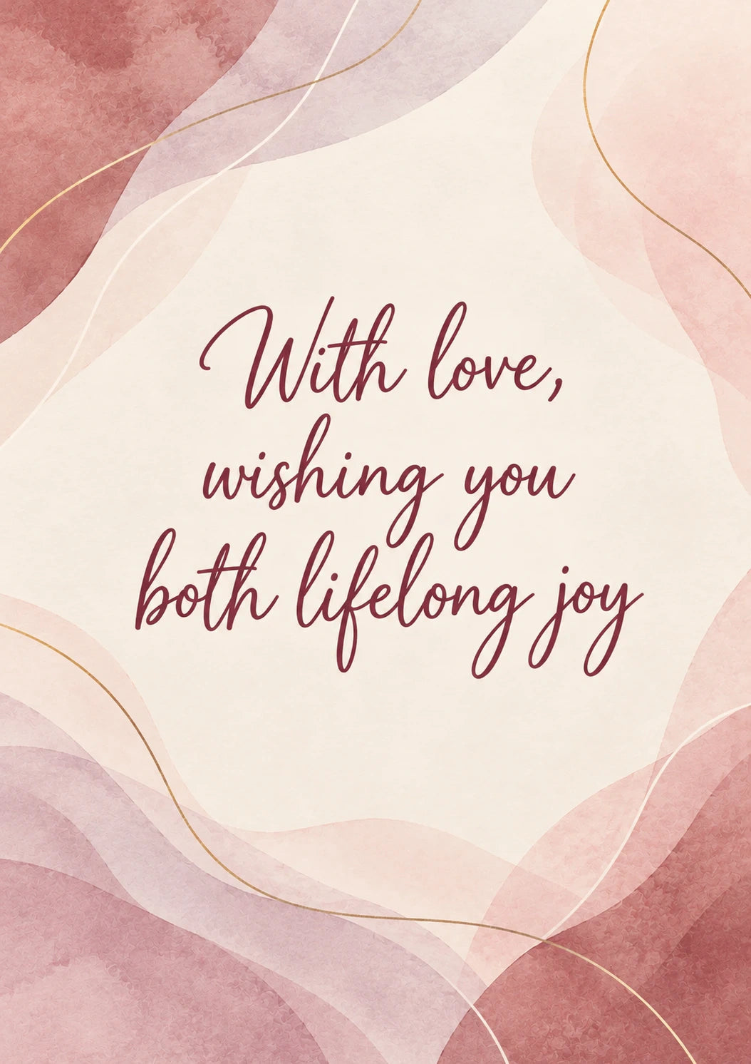 Watercolour Lifelong Joy Niece Wedding Card