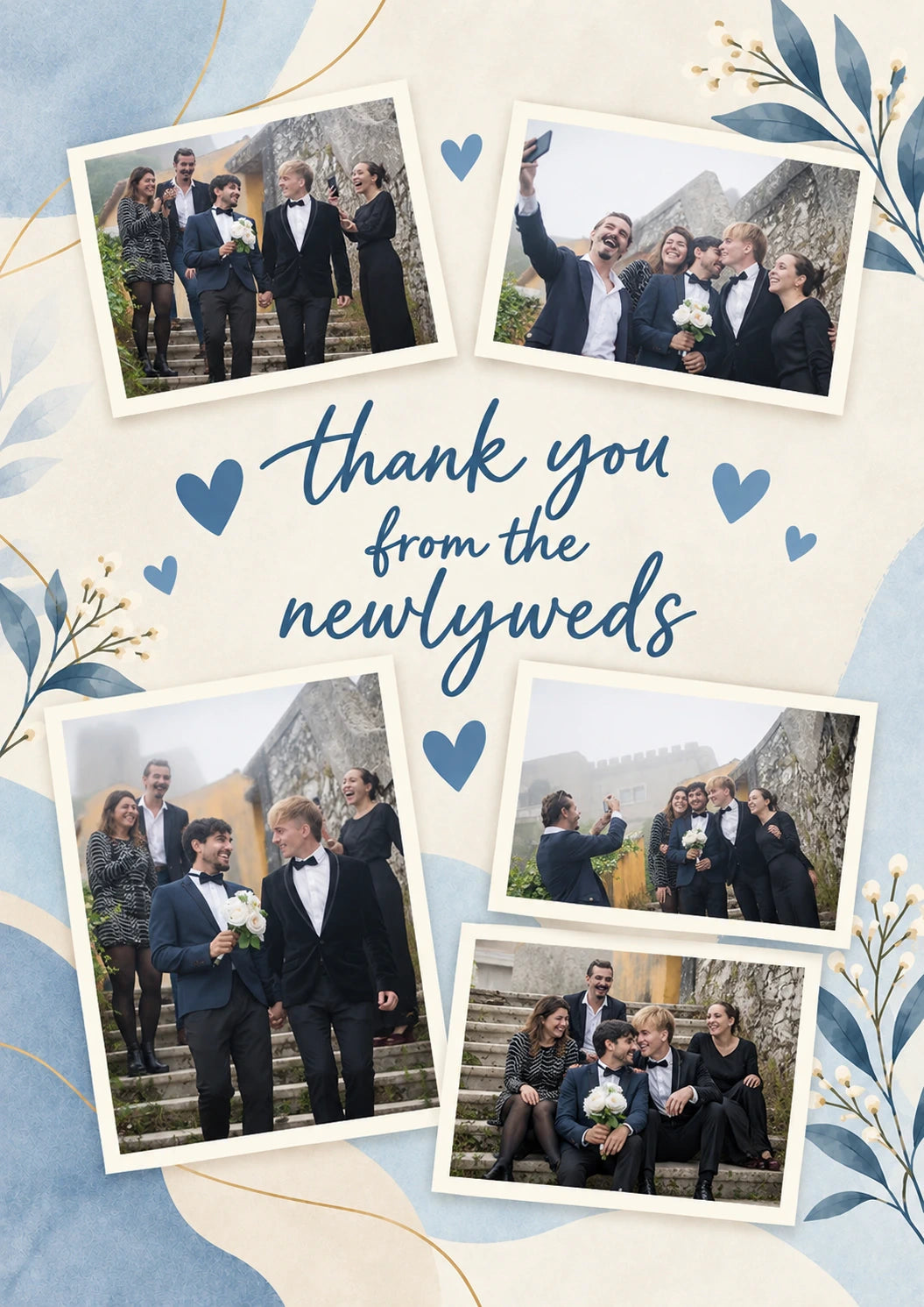 Thank You From the Newlyweds Photo Upload Wedding Card for Dad and Partner