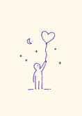Load image into Gallery viewer, Heart Balloon Night Sky Anniversary Card
