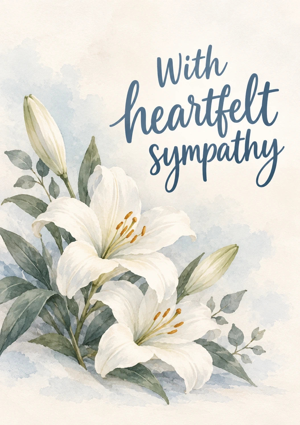 Sympathy - Personalised Card — with punch holes