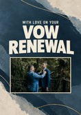 Load image into Gallery viewer, Blue Brush Stroke Vow Renewal Photo Upload Wedding Card for Brother and Partner
