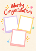 Load image into Gallery viewer, Wordy Congratulations Multiple Photo Upload Congratulations Card for Niece

