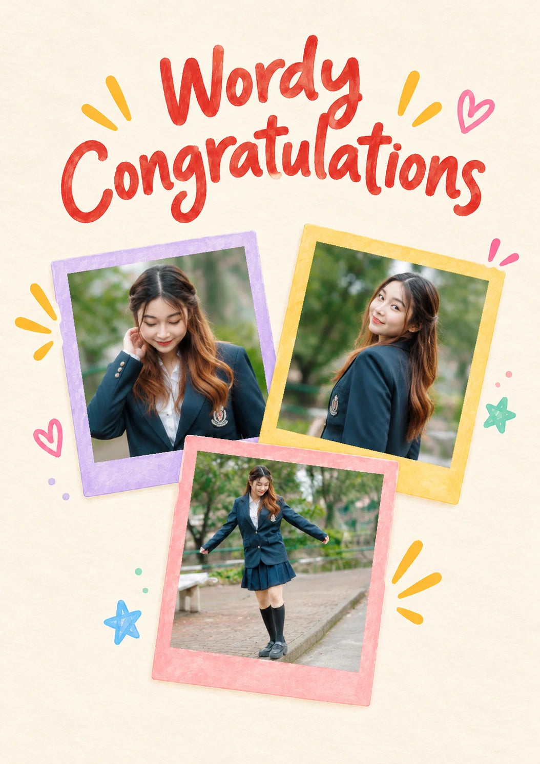 Wordy Congratulations Multiple Photo Upload Congratulations Card for Niece