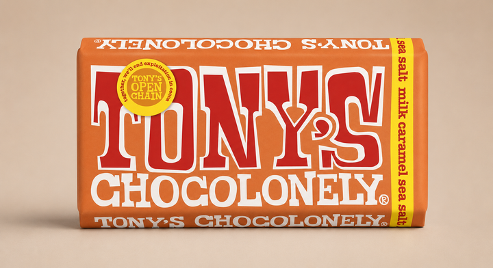 Tony's Chocolonely Milk Caramel Sea Salt Chocolate Bar - 180g (32%, Vegetarian)