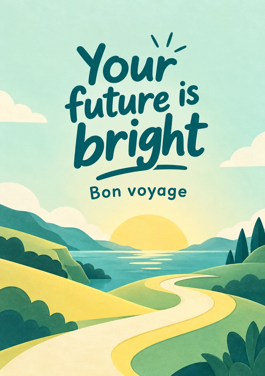 Leaving - Personalised Card — with punch holes