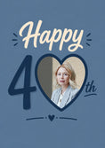Load image into Gallery viewer, Happy 40th Heart Photo Upload 40th Birthday Card for Her
