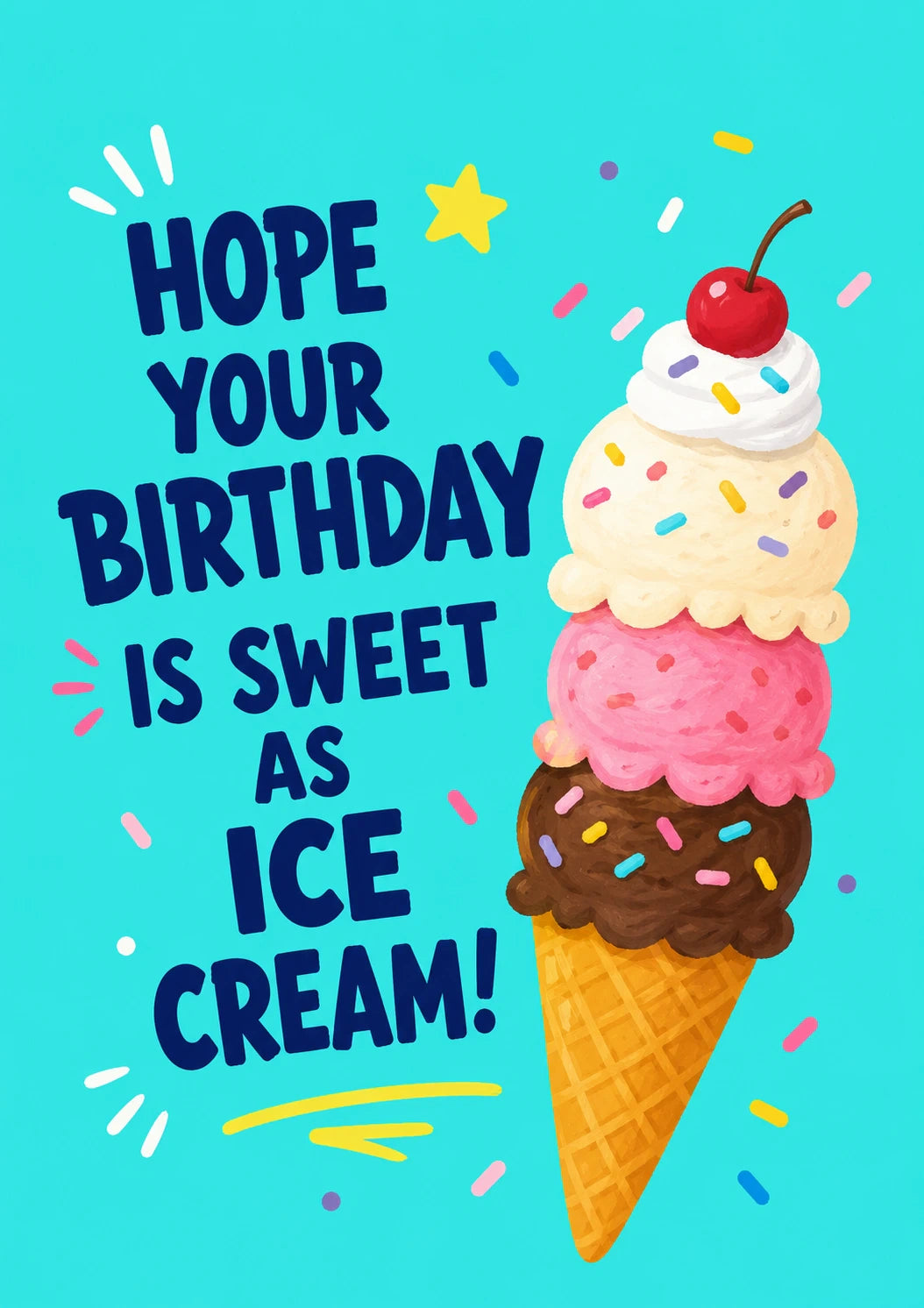 Sweet Ice Cream Scoop 11th Birthday Card