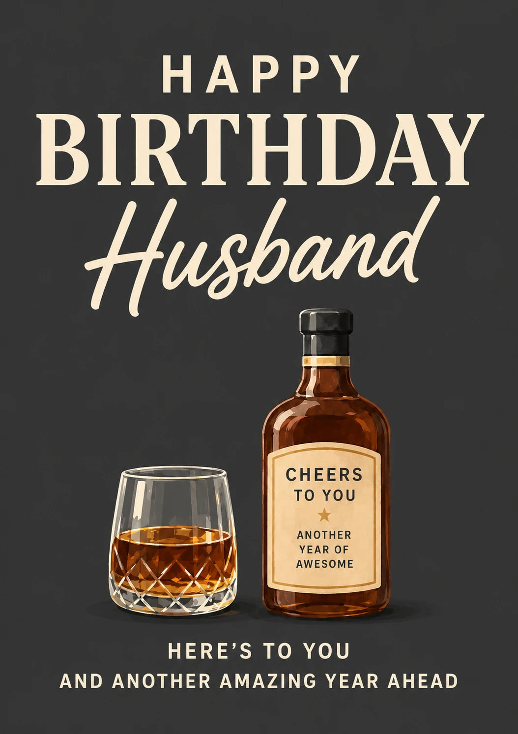 Whisky Bottle Cheers to You 80th Birthday Card for Him
