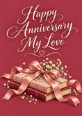 Load image into Gallery viewer, Romantic Books and Ribbon Anniversary Card for Wife
