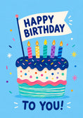 Load image into Gallery viewer, Colourful Cake and Candles Happy Birthday Card
