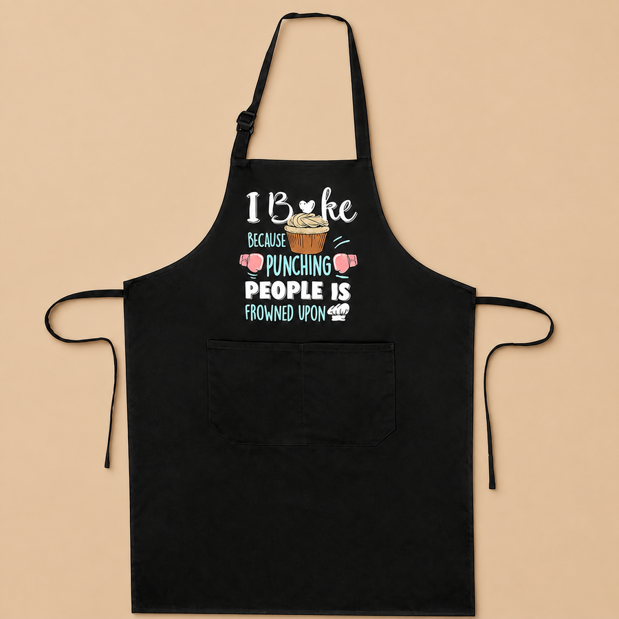"I Bake Because" Funny Apron With Pockets