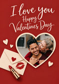 Load image into Gallery viewer, Valentine's day - Personalised Card — with punch holes
