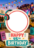 Load image into Gallery viewer, Music Festival Happy 15th Birthday Photo Upload Birthday Card for Her
