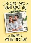Load image into Gallery viewer, Funny Good Choice Checkbox Photo Upload Valentine's Day Card for Fiance
