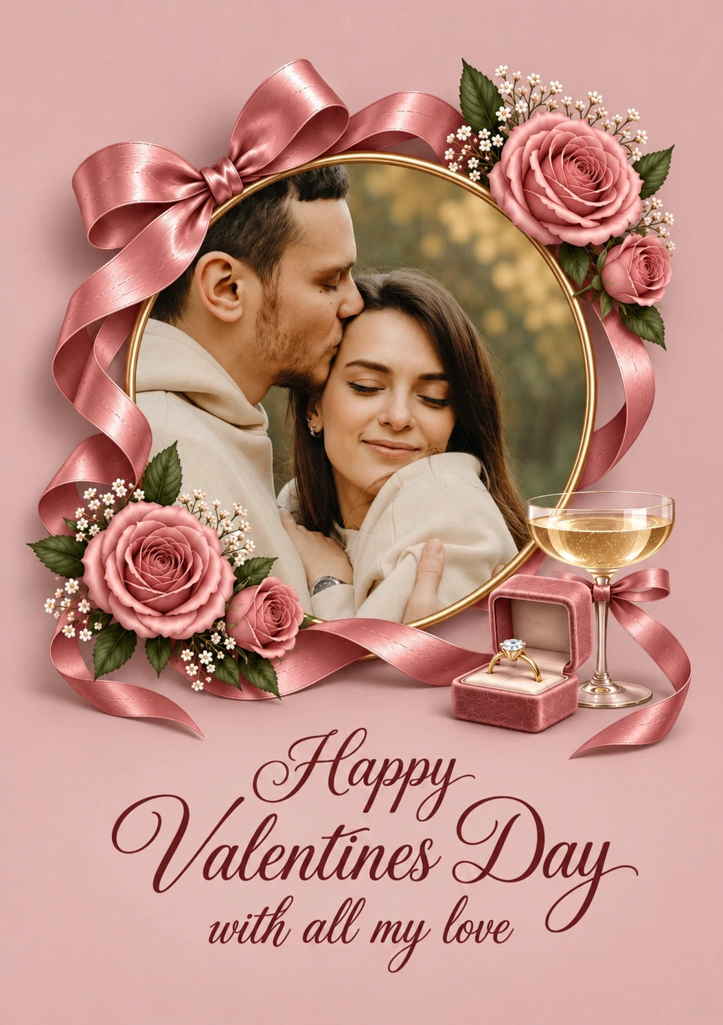 Valentine's day - Personalised Card — with punch holes