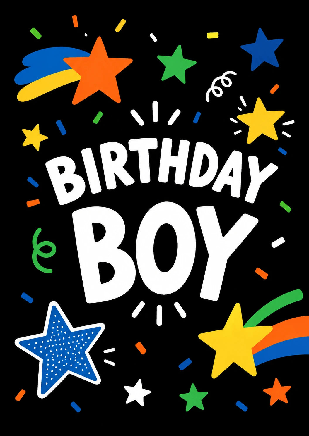 Colourful Stars Confetti 11th Birthday Card for Him