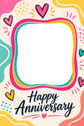 Load image into Gallery viewer, Bright Colourful Hearts Photo Upload Anniversary Card

