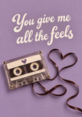 Load image into Gallery viewer, Retro Cassette Tape All The Feels Valentine's Day Card for Fiancee

