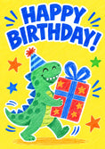 Load image into Gallery viewer, Dinosaur Party Hat 11th Birthday Card for Him
