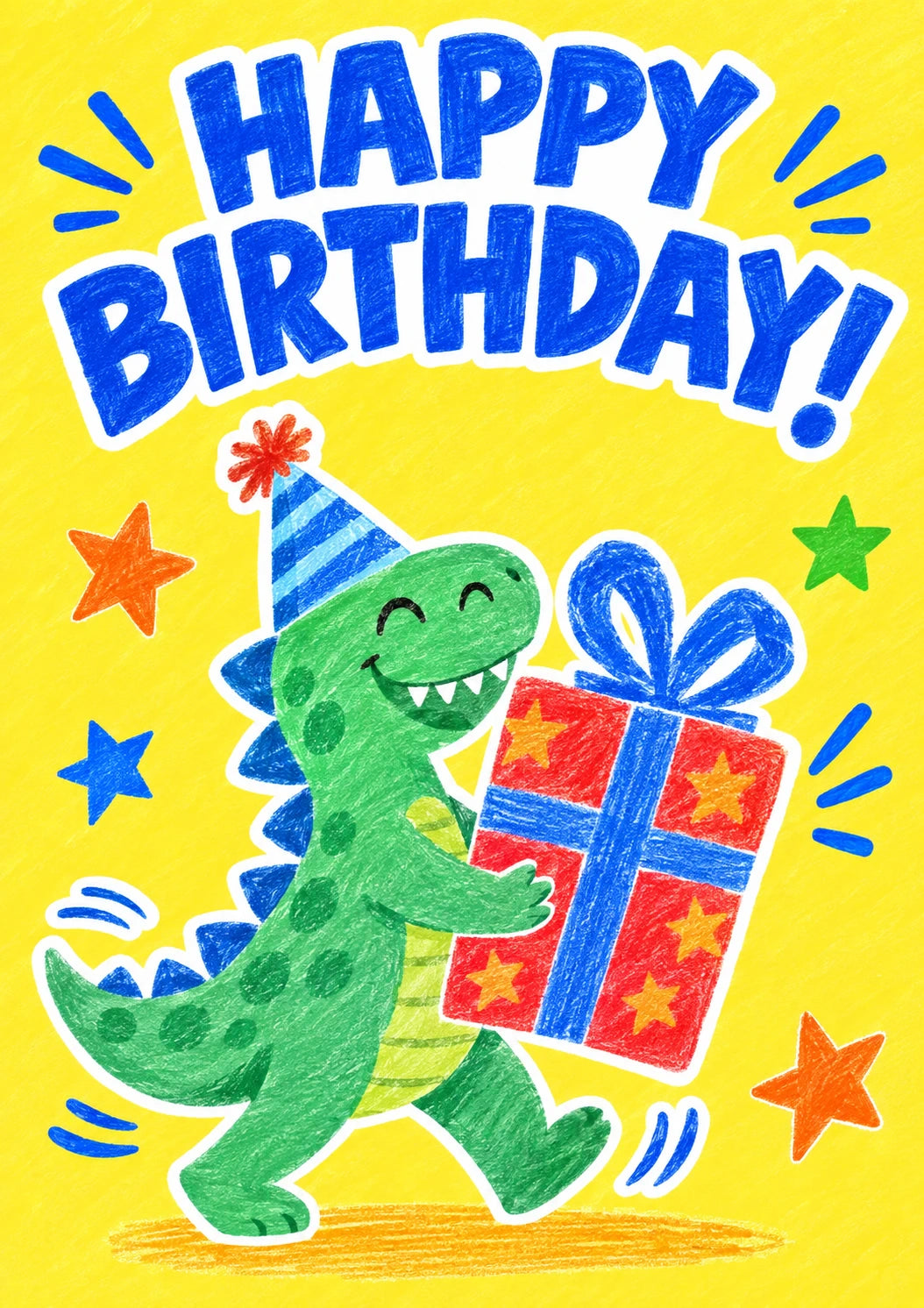 Dinosaur Party Hat 11th Birthday Card for Him