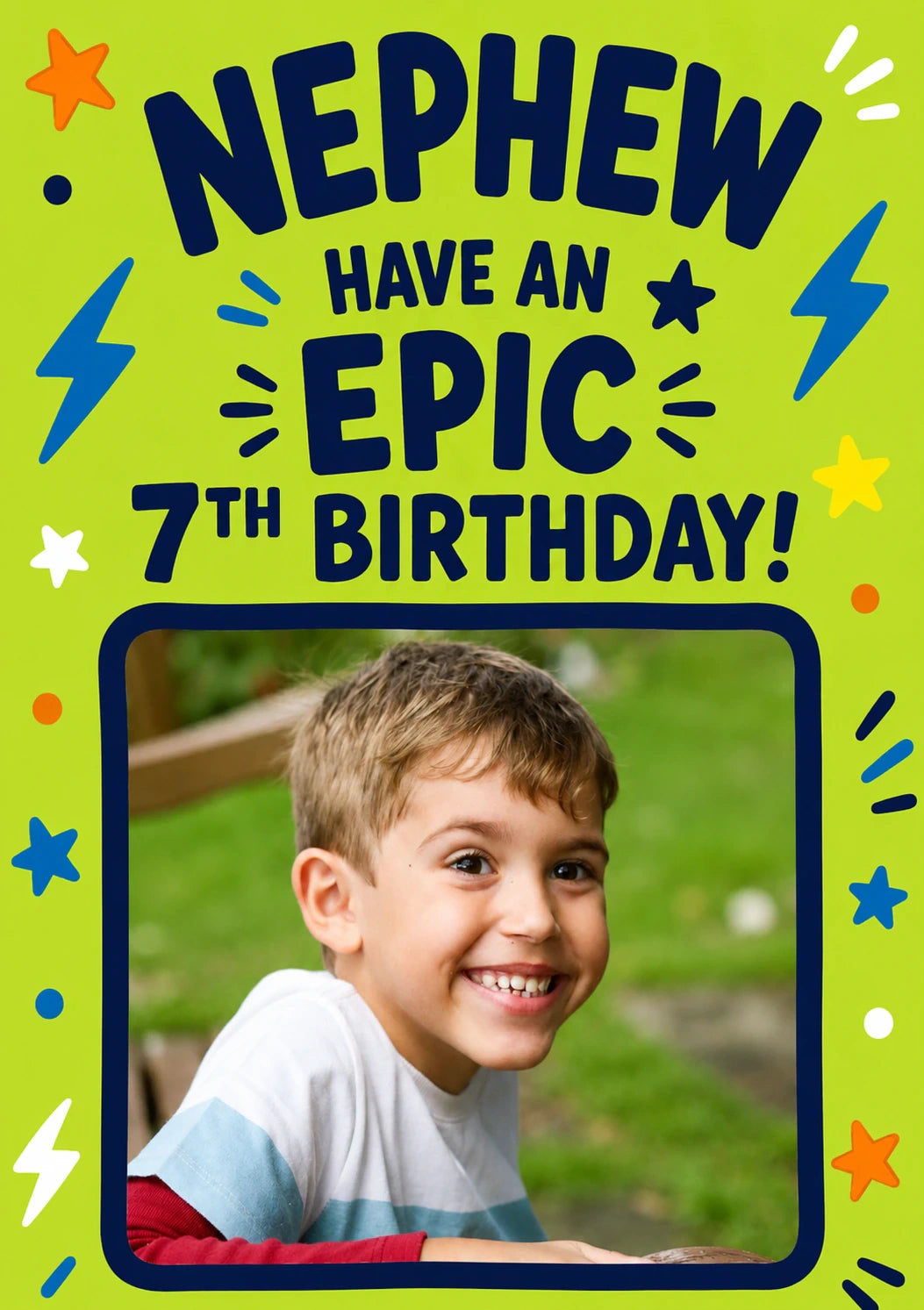 Nephew Have an Epic 7th Photo Upload Birthday Card for Him