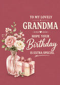 Load image into Gallery viewer, Pink Floral Vase Grandma 80th Birthday Card for Her
