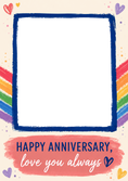 Load image into Gallery viewer, Rainbow Pride Hearts Photo Upload Anniversary Card
